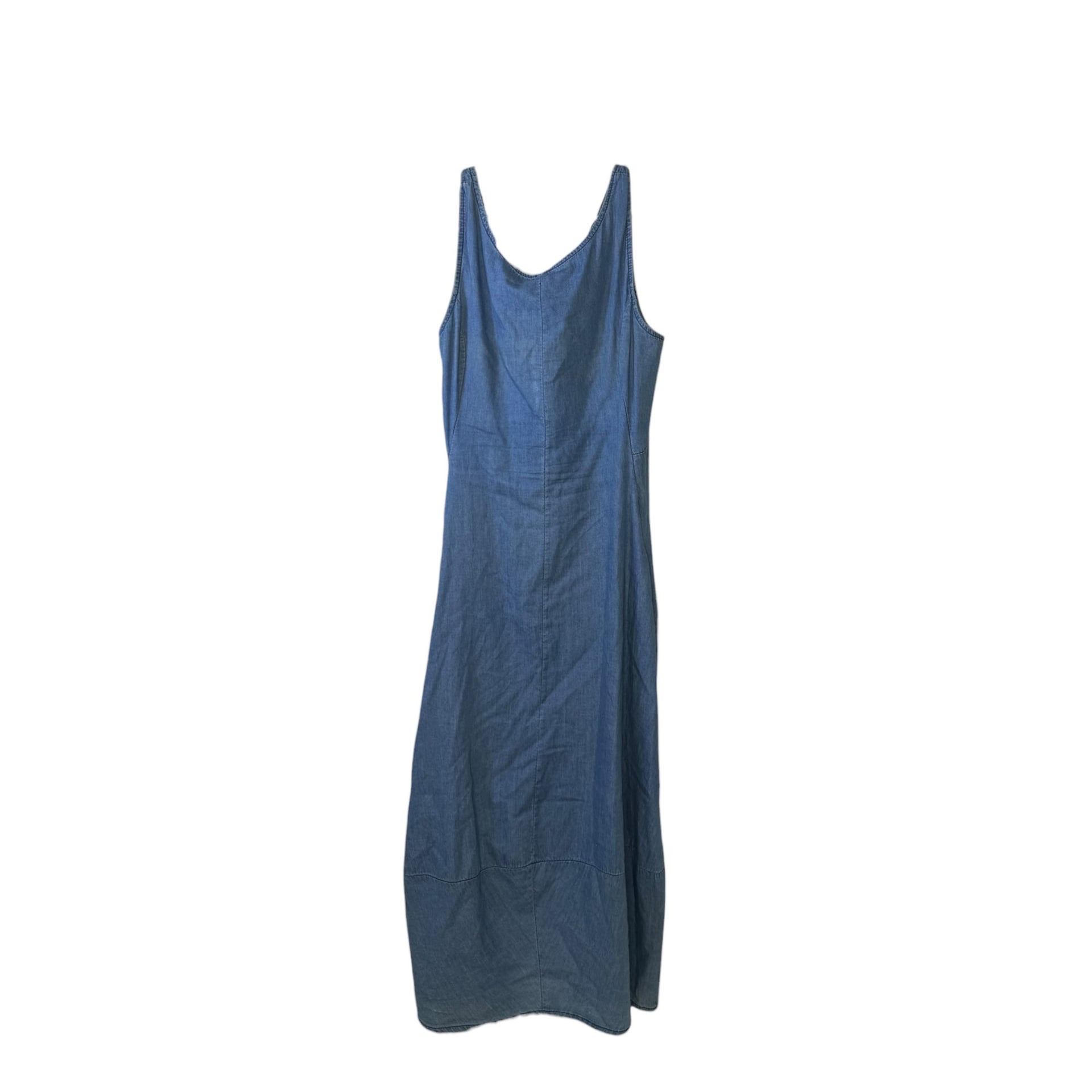 Rosarosae Made In Italy Blue Denim Sleeveless Maxi A-Line Dress 2