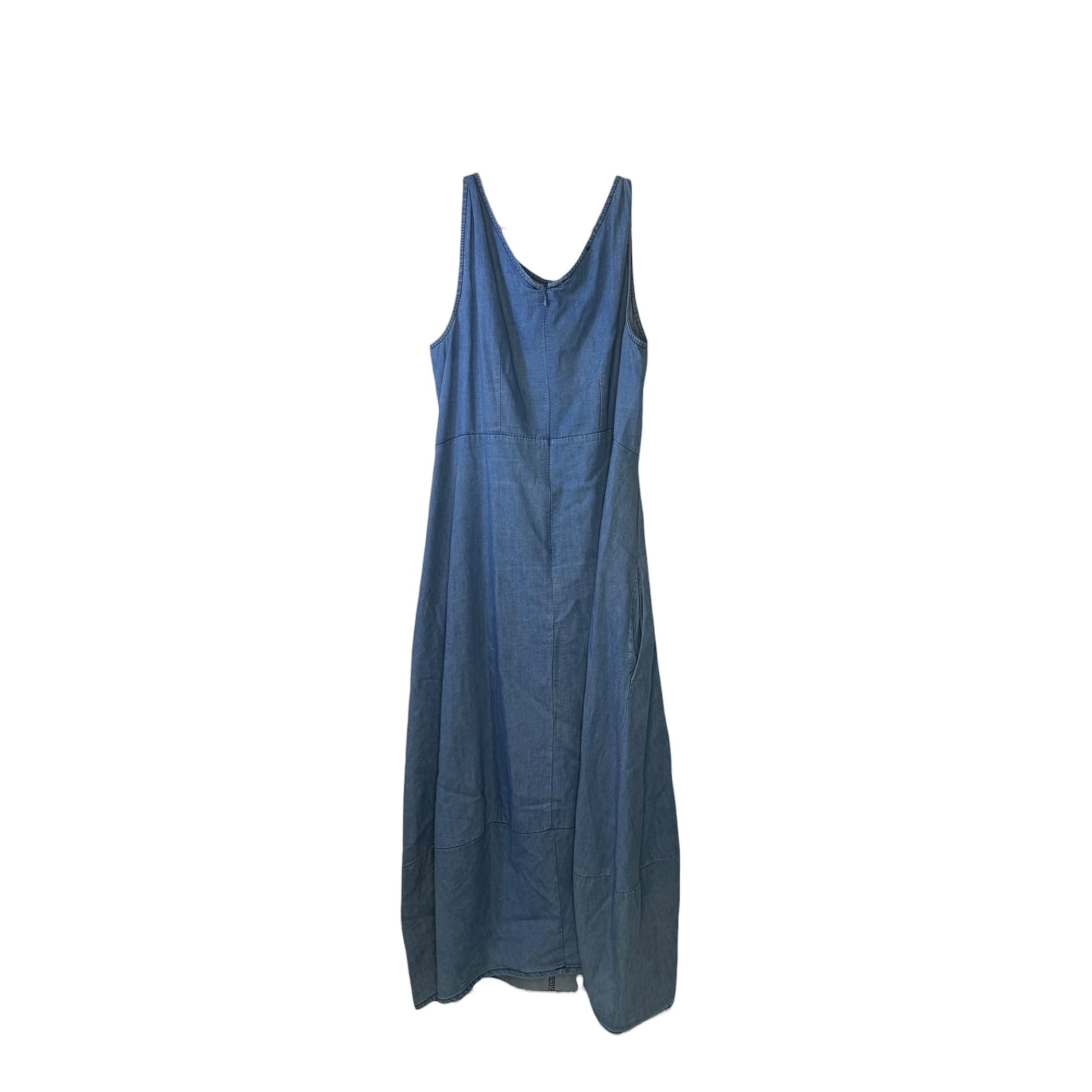 Rosarosae Made In Italy Blue Denim Sleeveless Maxi A-Line Dress 3