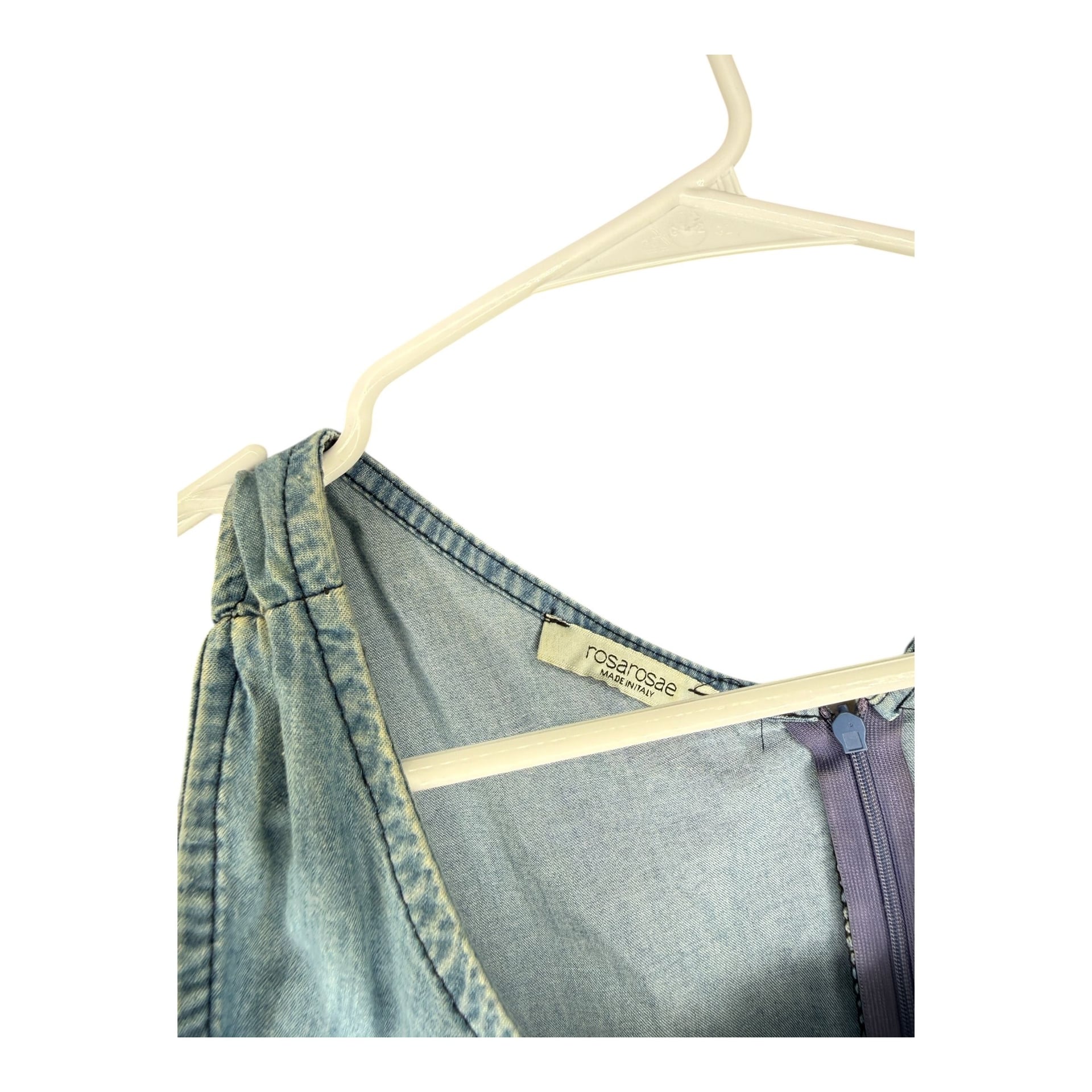 Rosarosae Made In Italy Blue Denim Sleeveless Maxi A-Line Dress 4