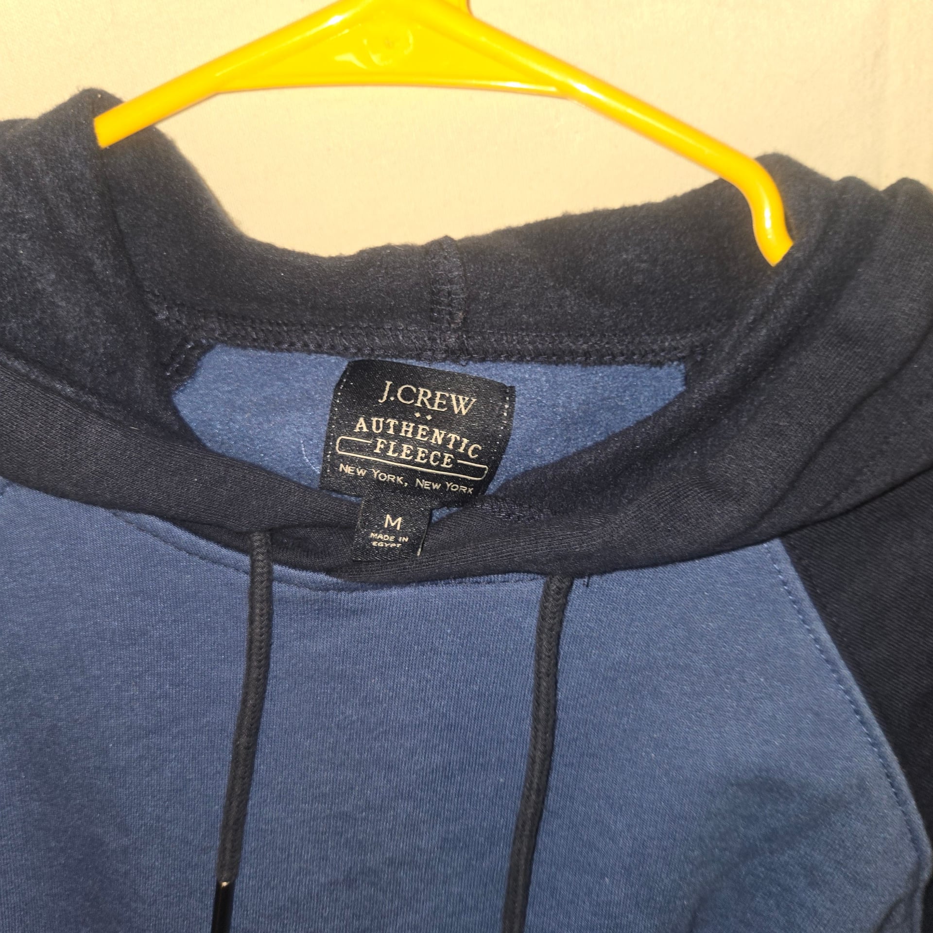 J.Crew Mens Vintage Fleece Hoodie Size M Heathered Blue Pullover Sweater 6