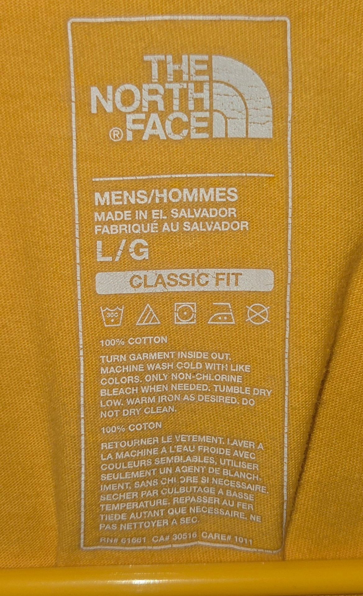 The North Face Half Dome Logo Men's Size L Yellow Long Sleeve 100% Cotton Shirt 9