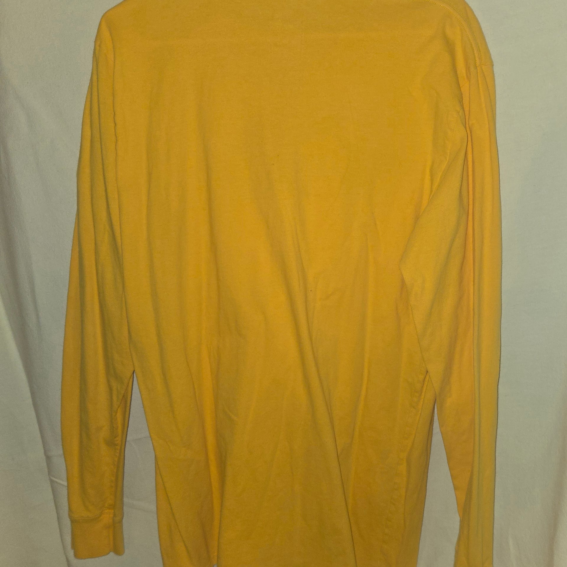 The North Face Half Dome Logo Men's Size L Yellow Long Sleeve 100% Cotton Shirt 10