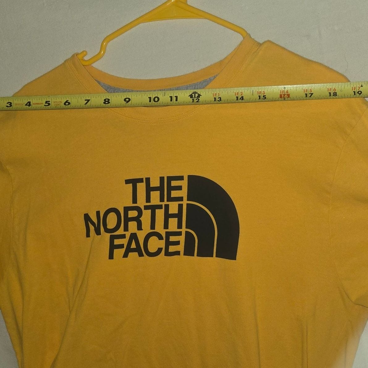The North Face Half Dome Logo Men's Size L Yellow Long Sleeve 100% Cotton Shirt 7