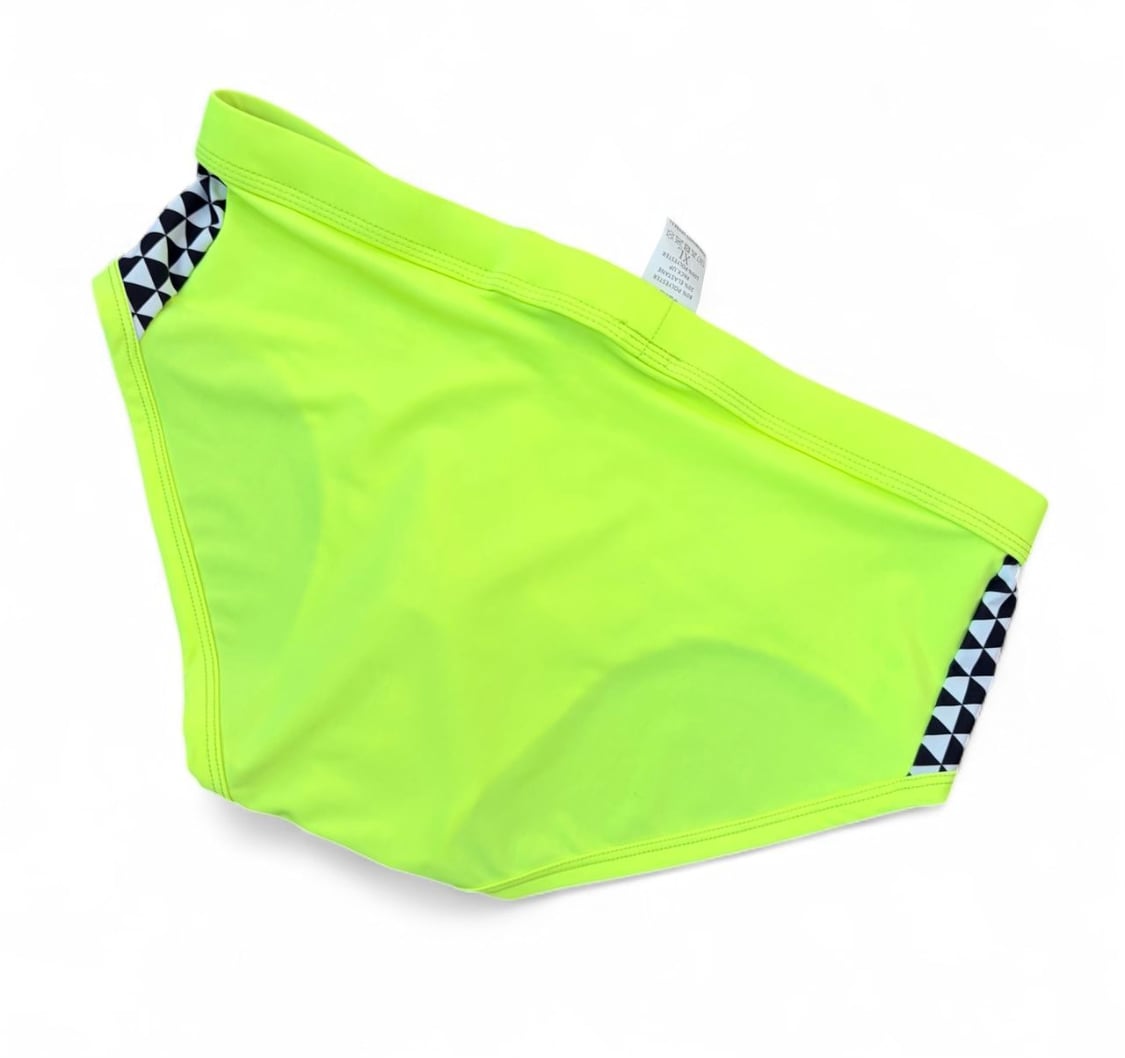 mens white checkered bikini cups triangular swim - 4