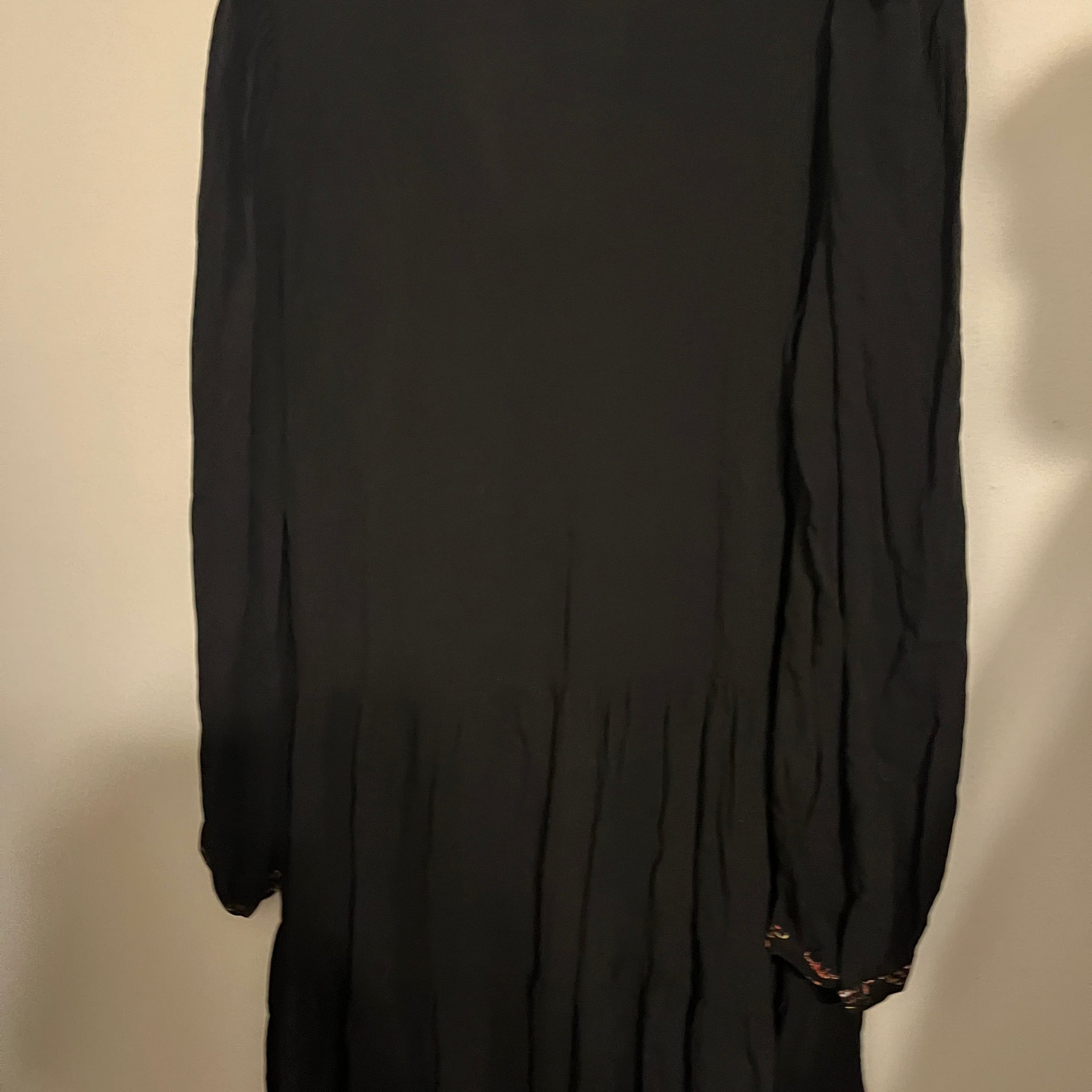 Desigual Black Viscose Embroidered Boho Tiered Short Dress 6