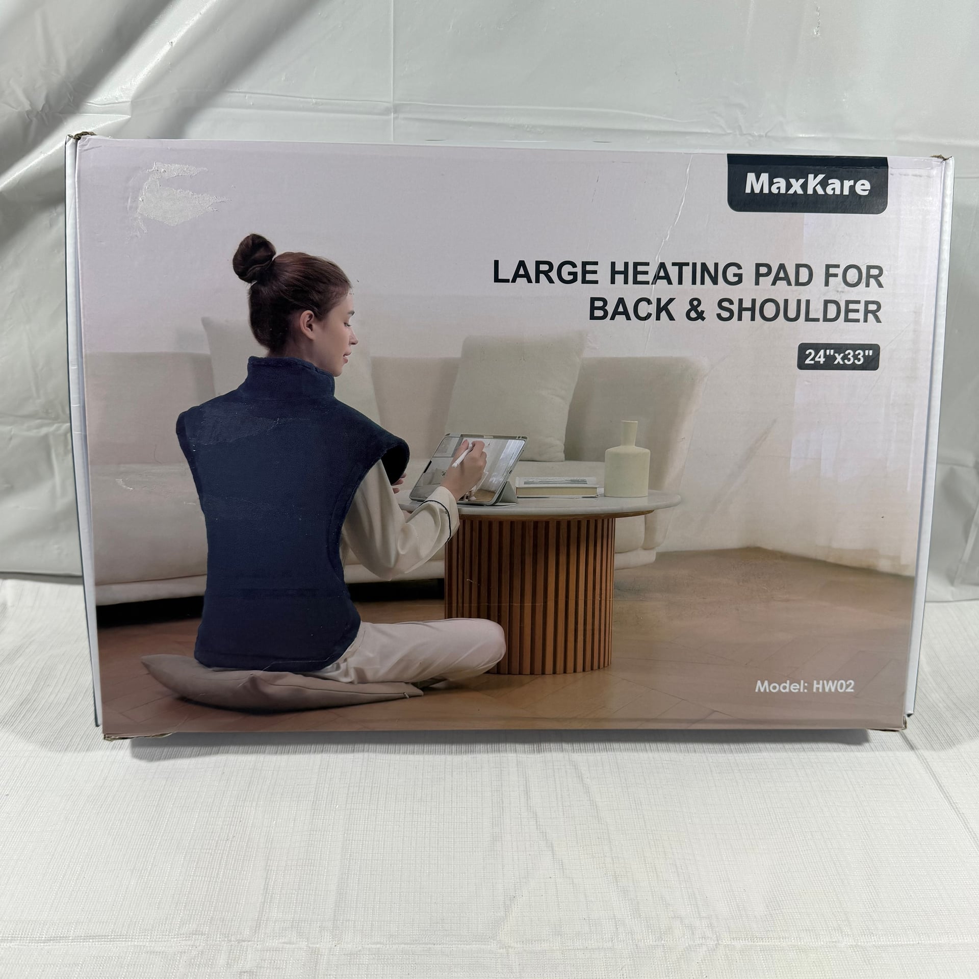 Maxkare Large Heating Pad for Back And Shoulder Pain Relief 24 in x 33in Navy 1