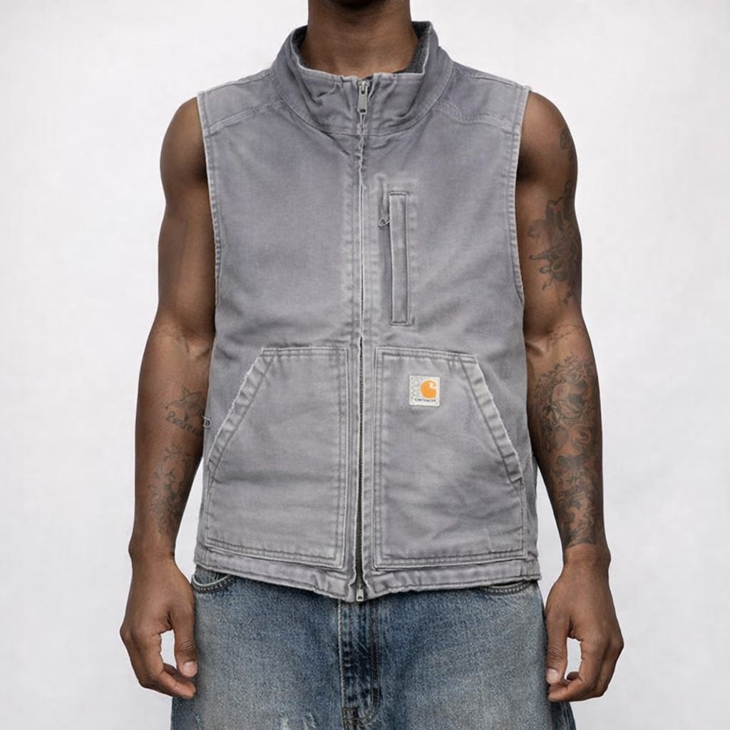 Vintage Carhartt Sherpa Lines Vest -Medium RARE 2