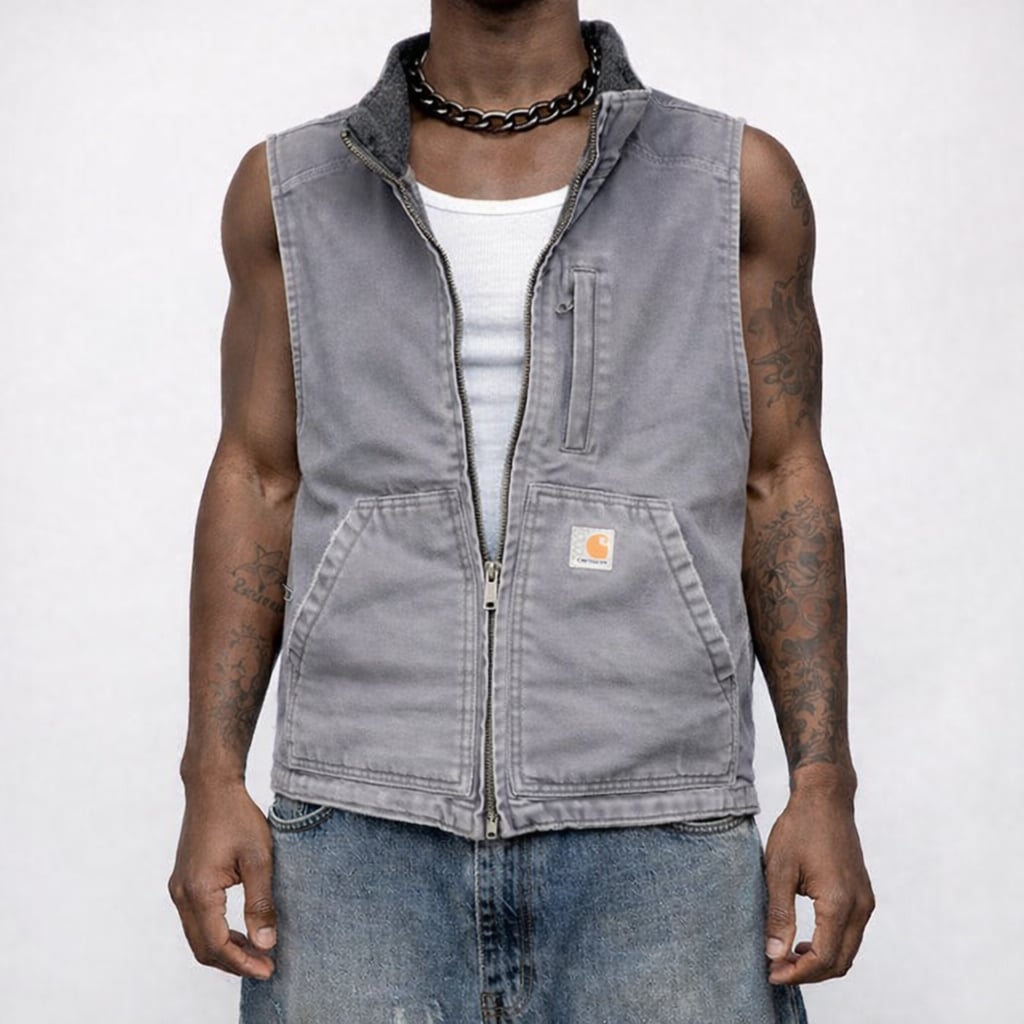 Vintage Carhartt Sherpa Lines Vest -Medium RARE 3