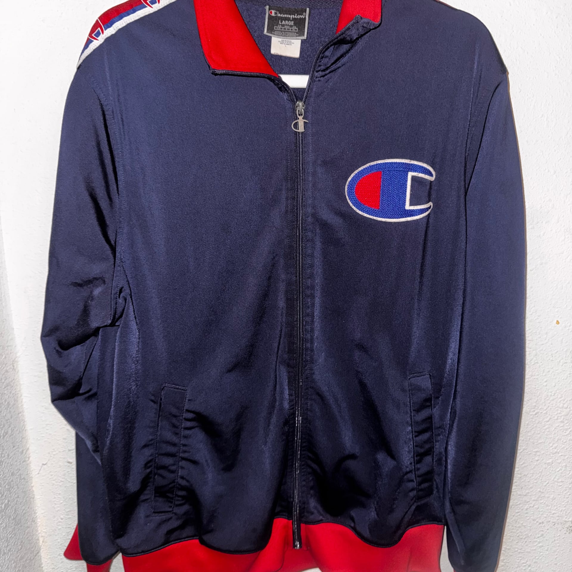 Champion Navy & Red Tricot Tracksuit Full Zip Jacket and Pants Set 1