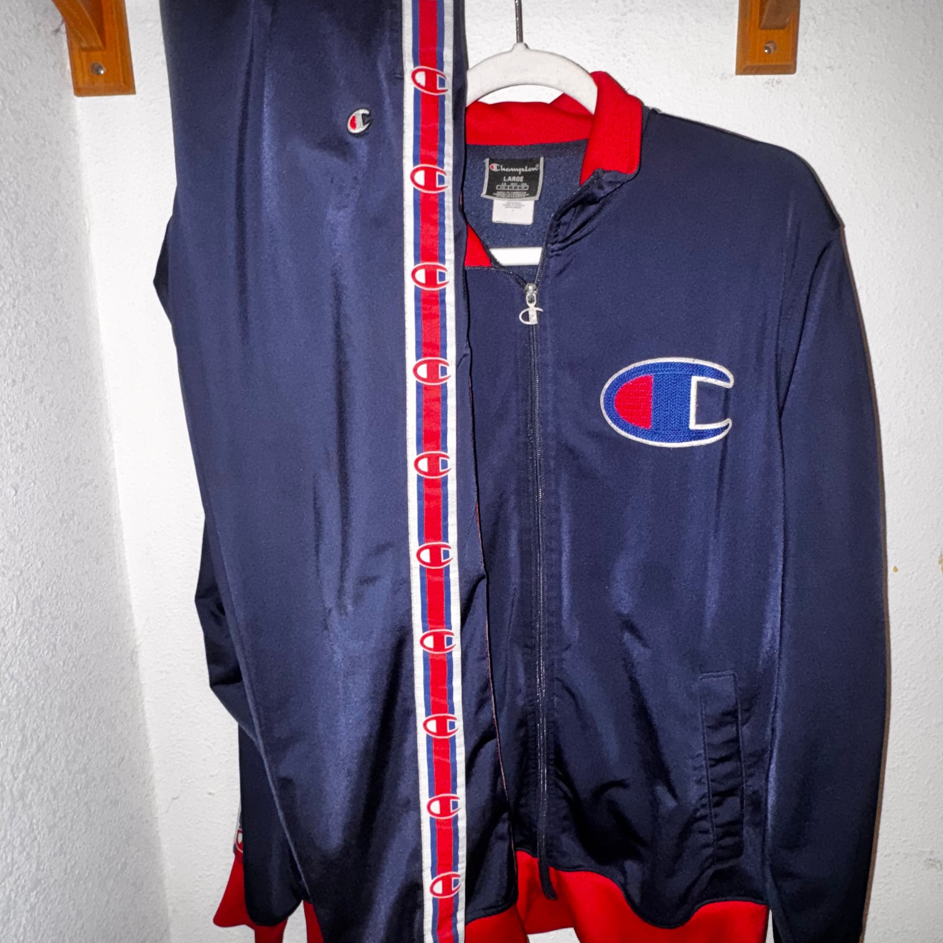 Champion Navy & Red Tricot Tracksuit Full Zip Jacket and Pants Set 2