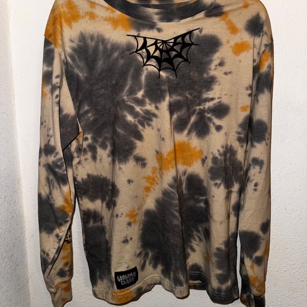 Lurking Class by Sketchy Tank Greed Flash Blue & Tan Tie Dye Long Sleeve T-Shirt