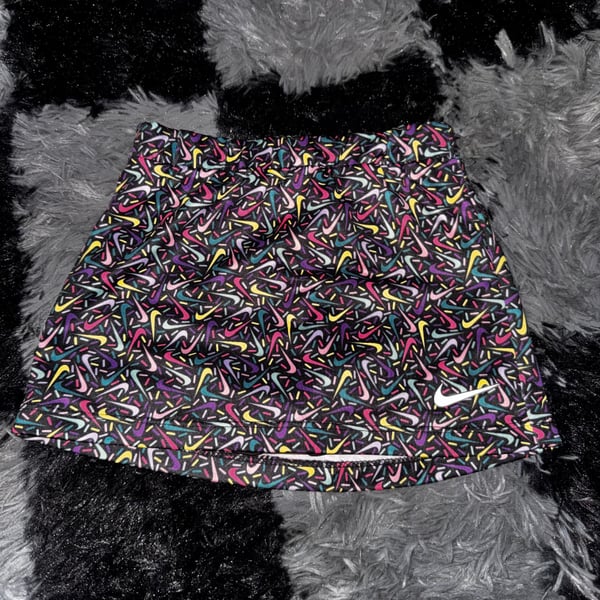 Nike Girls Multicolor All-Over Swoosh Sprinkle Print Sport Skort 12 Months