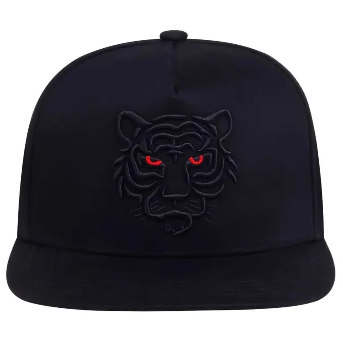 Black Tiger Embroidery Flat Peak Snapback Baseball Cap with Claw Scar 3