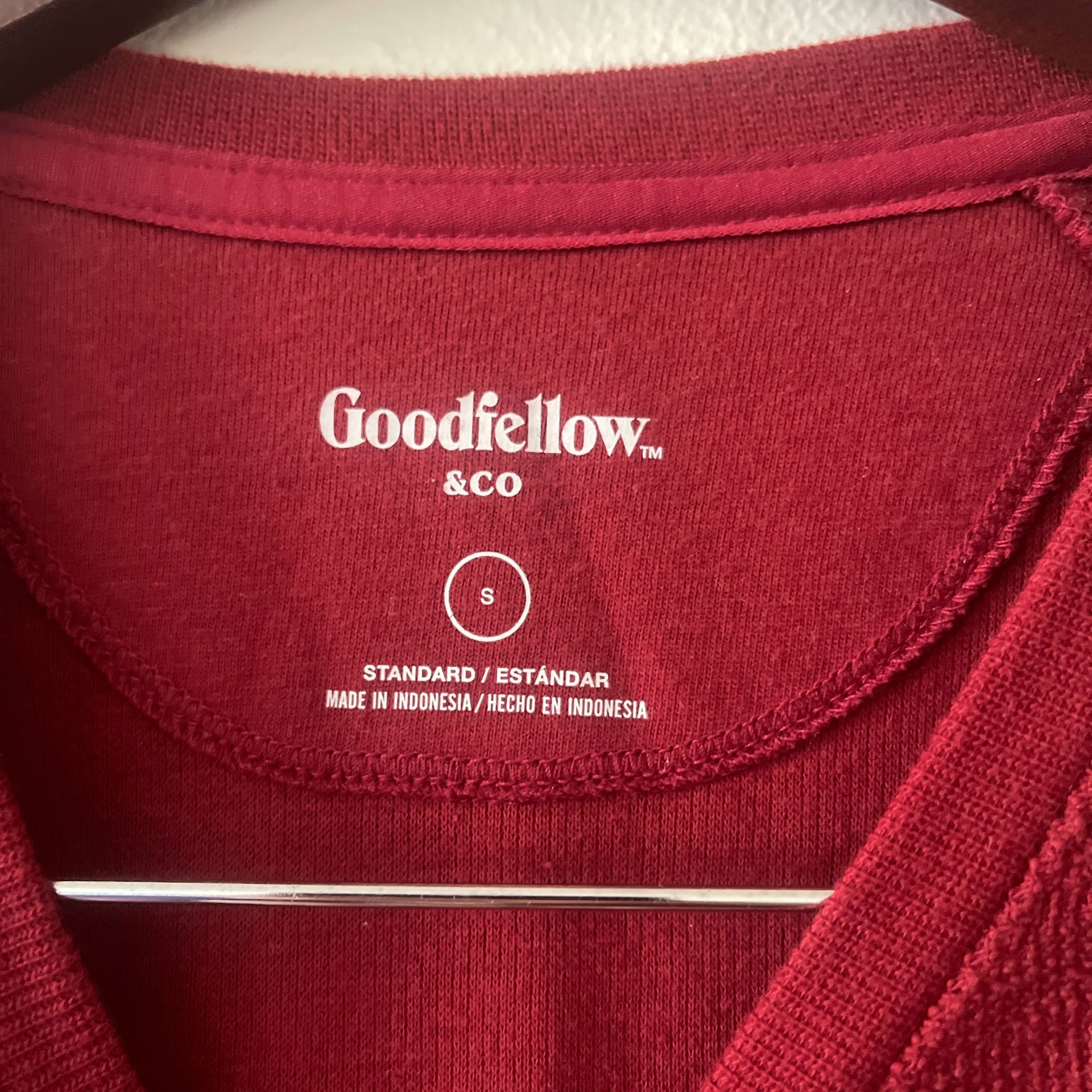 Goodfellow & Co Men's Maroon Waffle Knit Thermal Long Sleeve Shirt, Size M 3