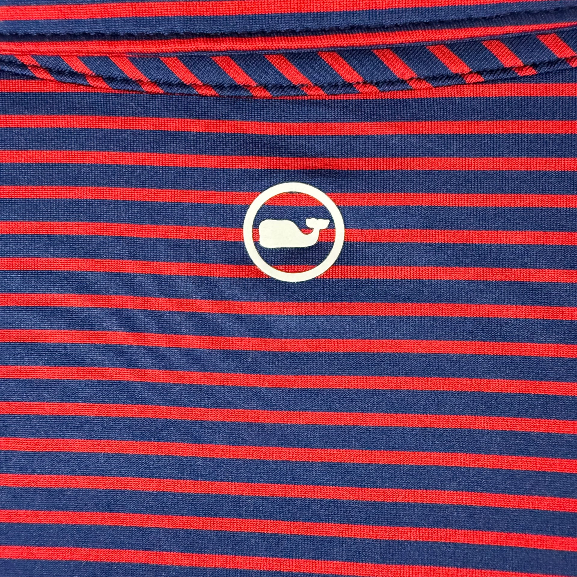 Vineyard Vines Boys M Bradley Stripe Sankaty Performance Polo Shirt in Crimson/Naut Navy 5