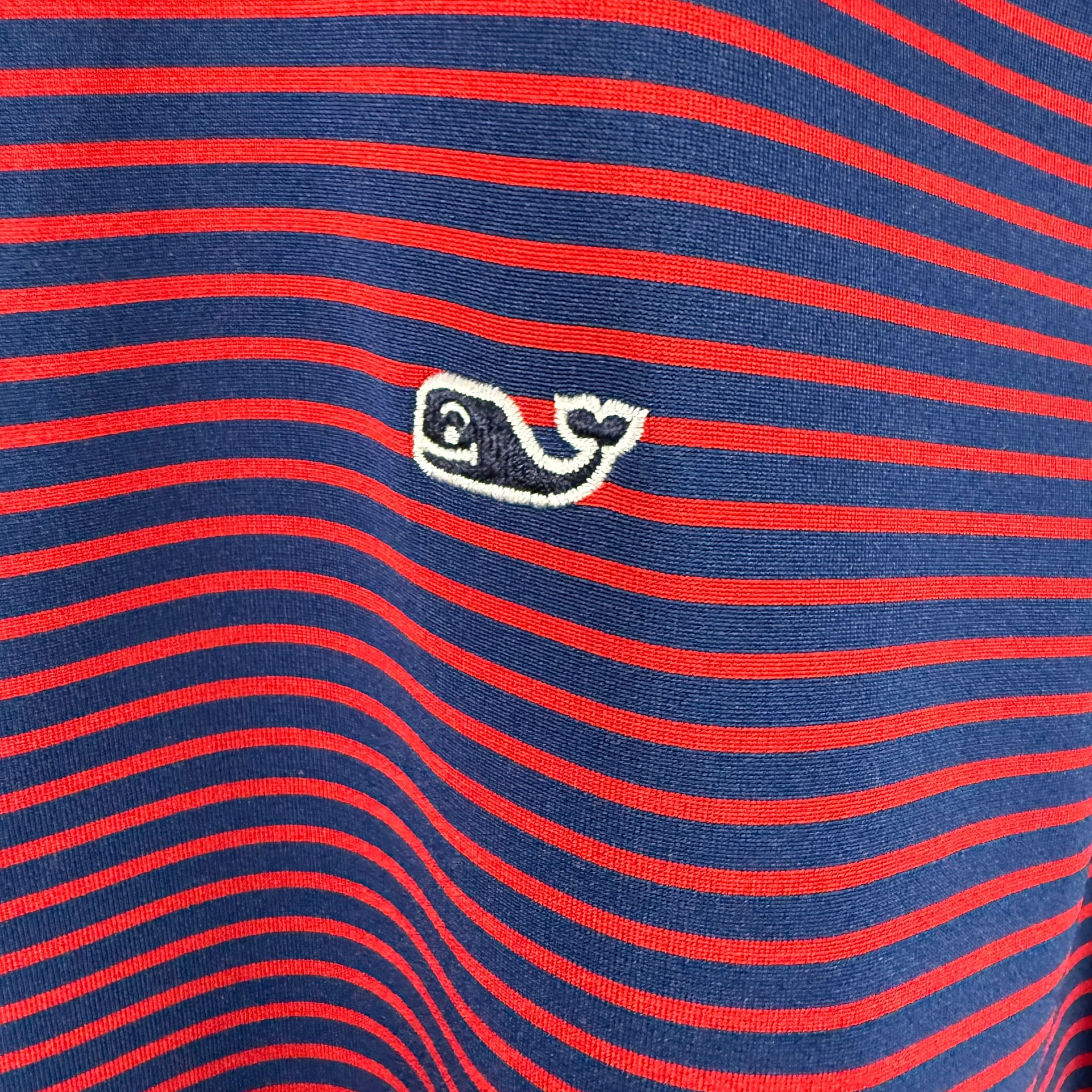 Vineyard Vines Boys M Bradley Stripe Sankaty Performance Polo Shirt in Crimson/Naut Navy 6