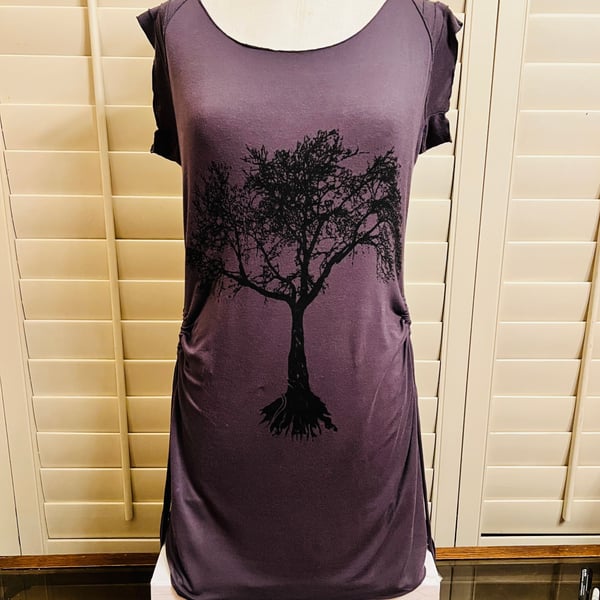 Womens Tree of Life Dress in Brown,