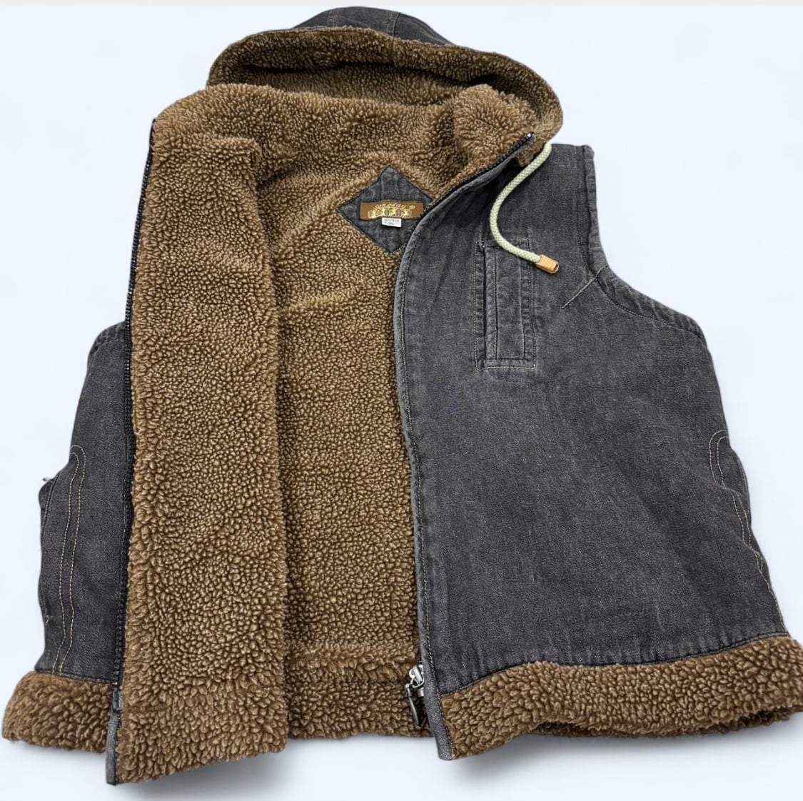 Carhartt style distressed hooded vest XL 5