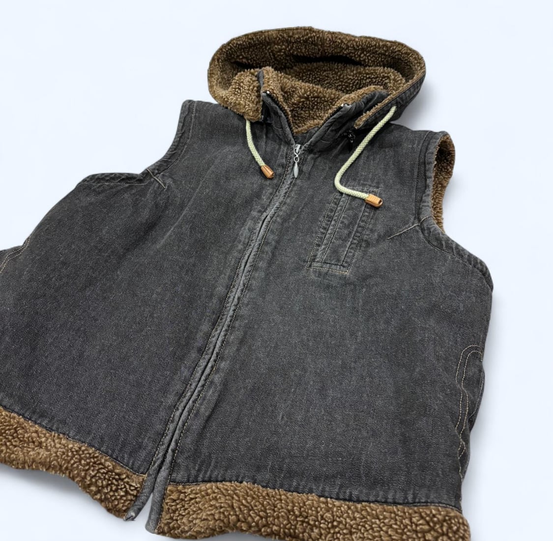 Carhartt style distressed hooded vest XL 8