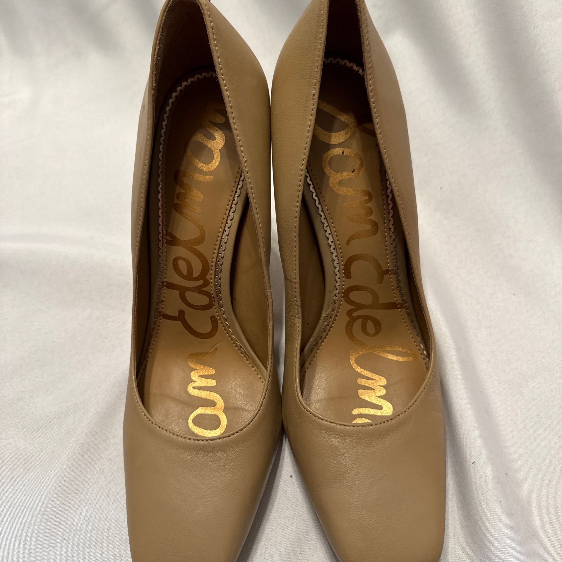 Sam Edelman Nude Leather Square Toe Stiletto Pumps 4