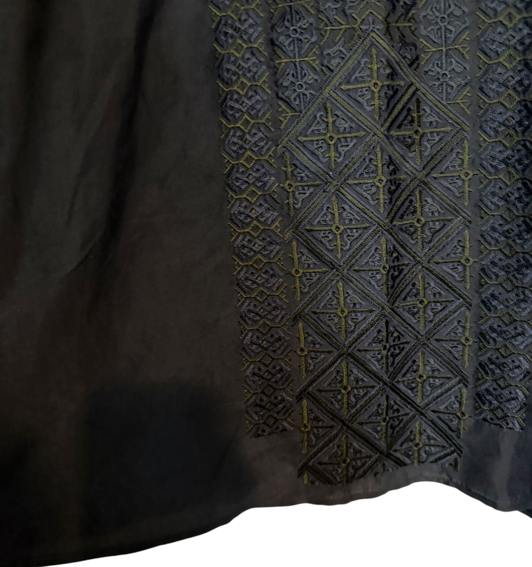 Theory Reiba 100% Silk Navy Blue Embroidered 3/4 Sleeve Tunic Blouse Medium 10