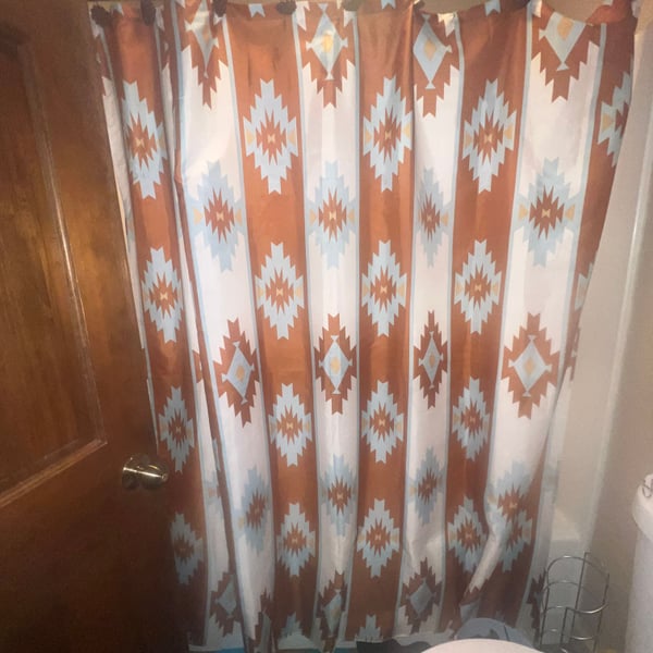 Bearpaw Adriel Southwestern Printed Rust Shower Curtain