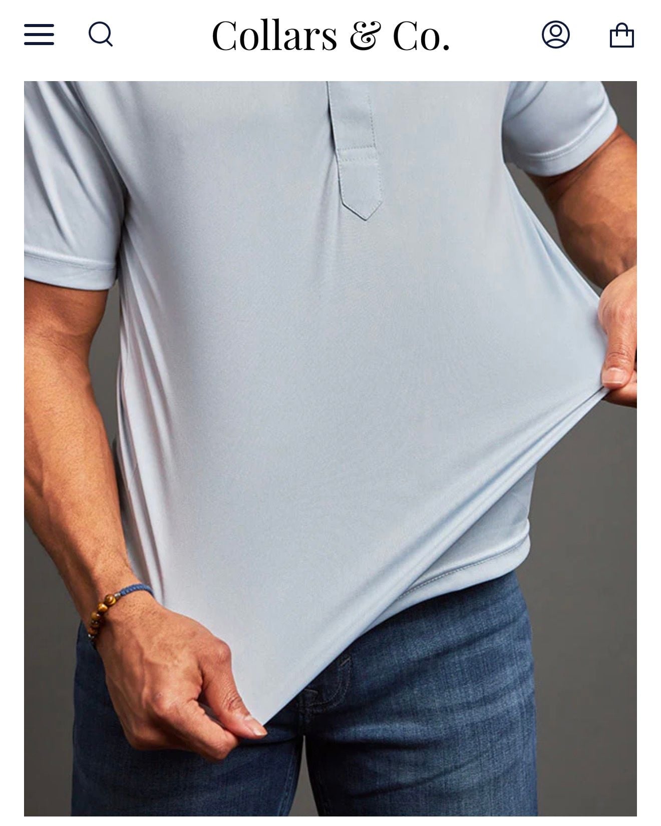 Collars & Co. The Original Dress Collar Polo in Semi-Spread Light Blue size L 4