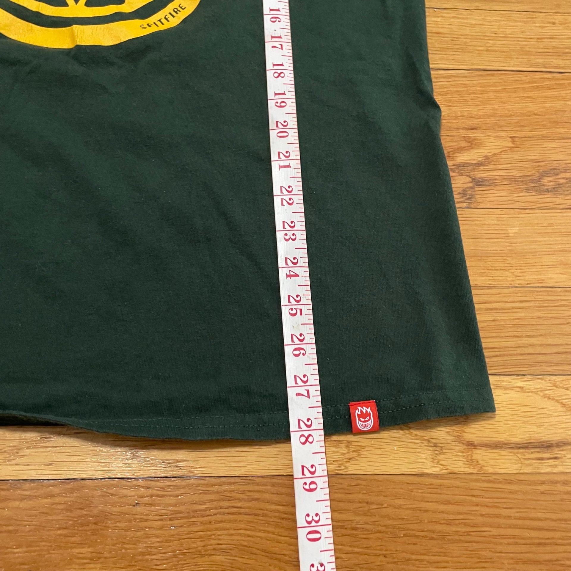 Spitfire Green Yellow Devil Logo Skateboarding Skater T-Shirt Y2K Cyber Medium 6