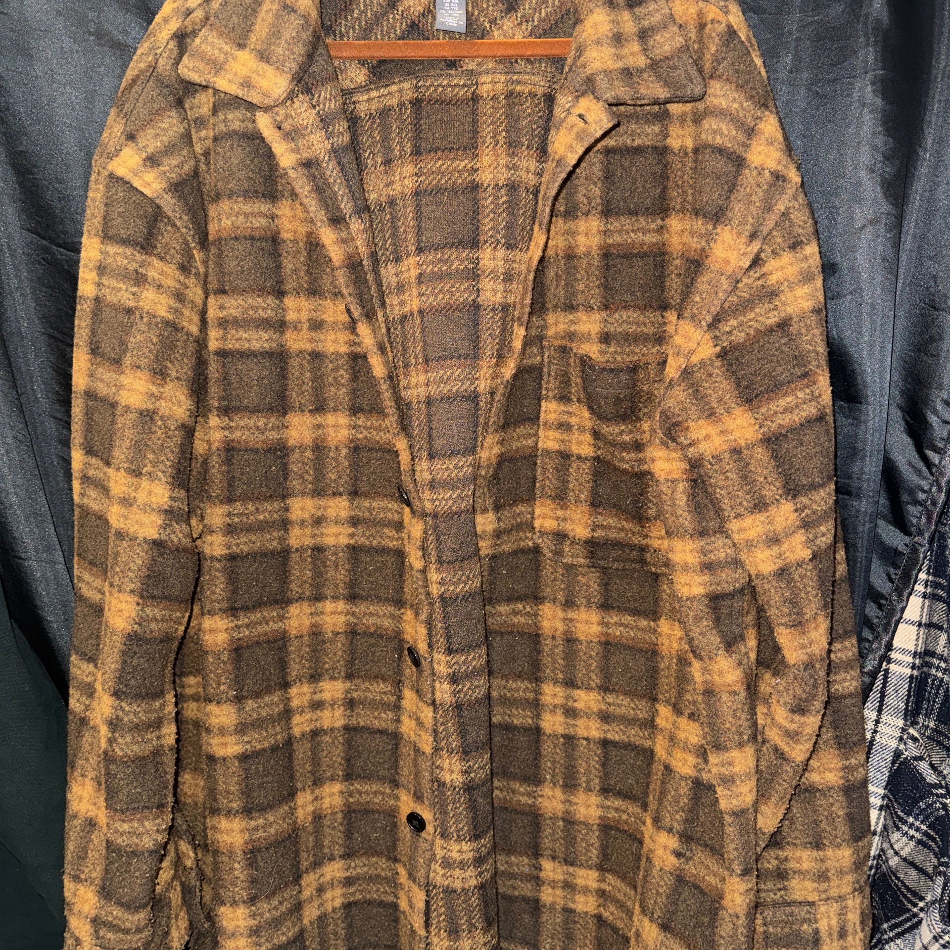 H&M brown flannel wool like material (Darker brown... 7