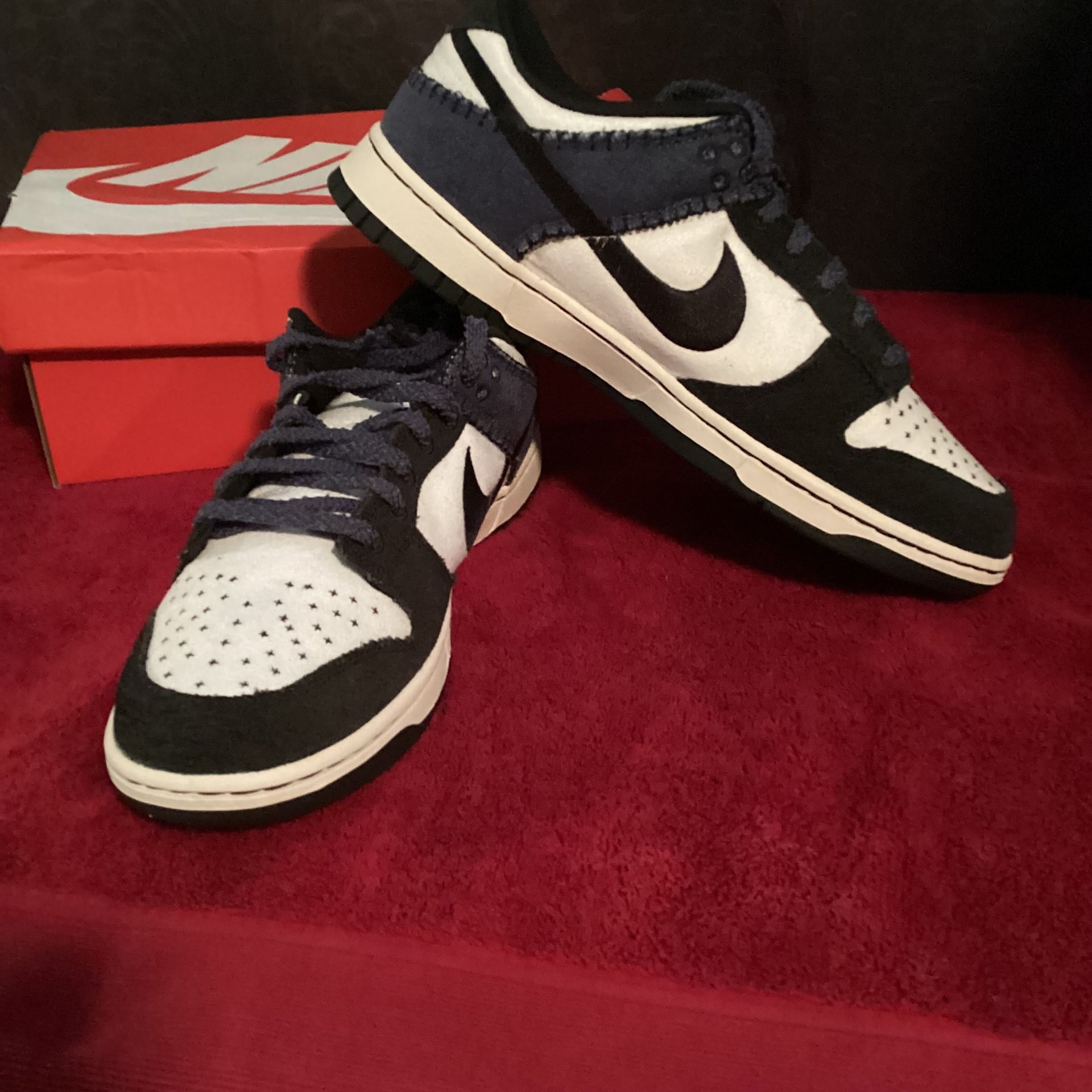 Nike Dunk Low Industrial Blue Sashiko - Navy Denim Sneakers - Size 9.5 4