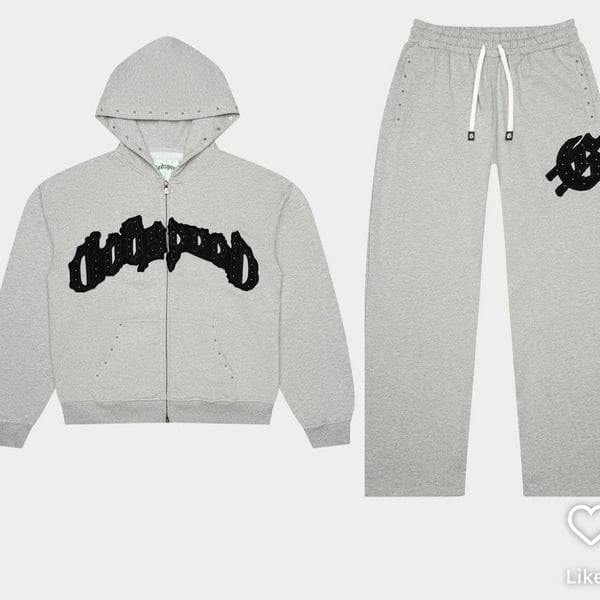 Godspeed Symmetric Studded Tracksuit Set Grey/Black