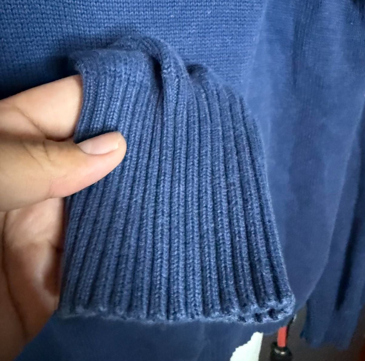 Vintage Robe di Kappa Navy Blue Commando V-Neck Sweater with Shoulder Patches M 6