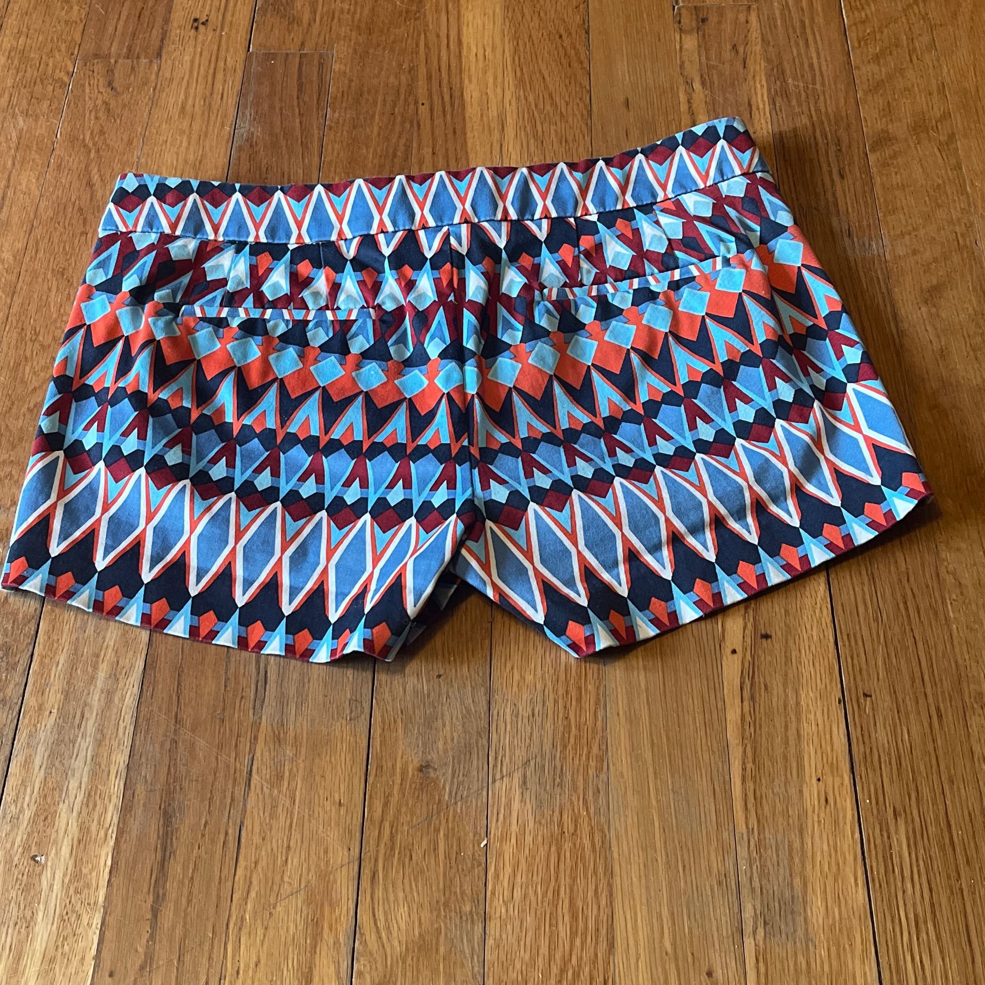 J.Crew Stretch 3-Inch Chino Shorts in Mosaic Diamond Geometric Print Size 4, New 3