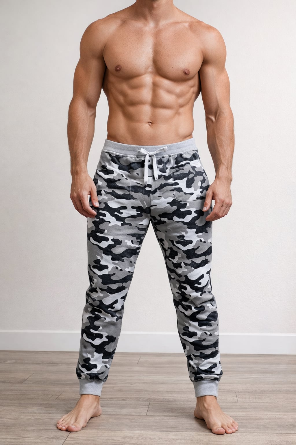 Vintage Men's Slim Fit Camo Jogger Sweatpants Size M 2