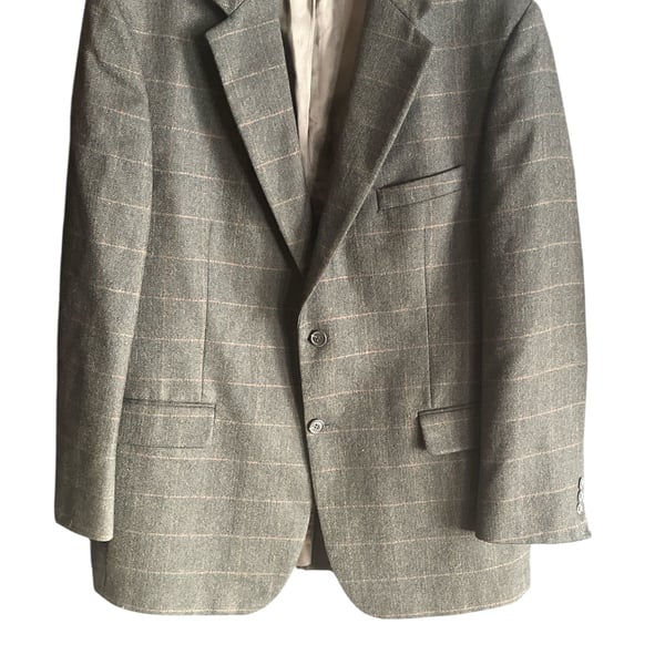Brooks Brothers 346 Brown Herringbone Windowpane Plaid Wool Sport Coat Blazer