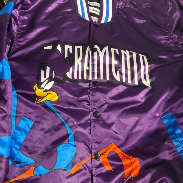 Headgear Classics Roadrunner Sacramento Kings Satin Varsity Jacket