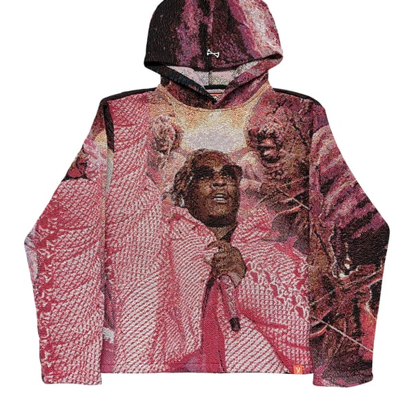 Young Thug Sp5der Pink Multi Woven Tapestry Hoodie