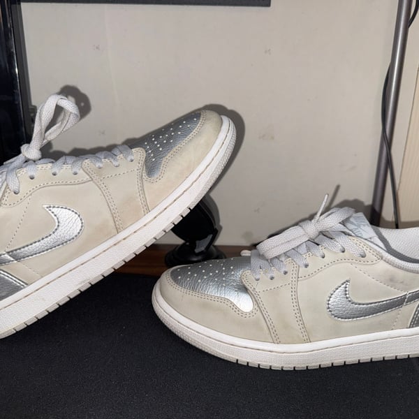 Nike Jordan 1 Retro Low OG Metallic Silver Cool Grey CZ0790-002 Men's no soles