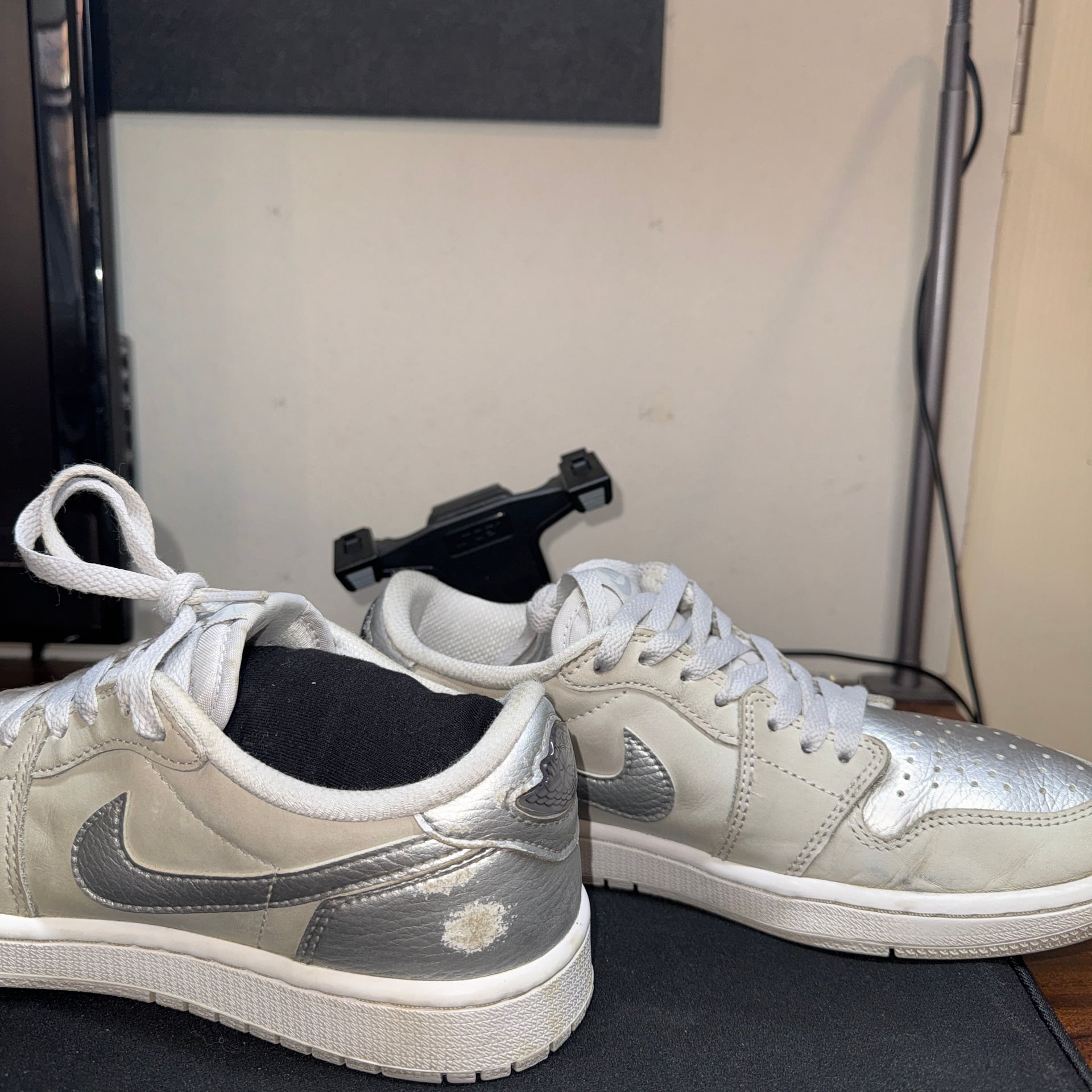 Nike Jordan 1 Retro Low OG Metallic Silver Cool Grey CZ0790-002 Men's no soles 11