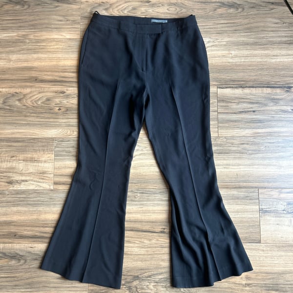 Alexander McQueen Black Flared Crepe Trousers