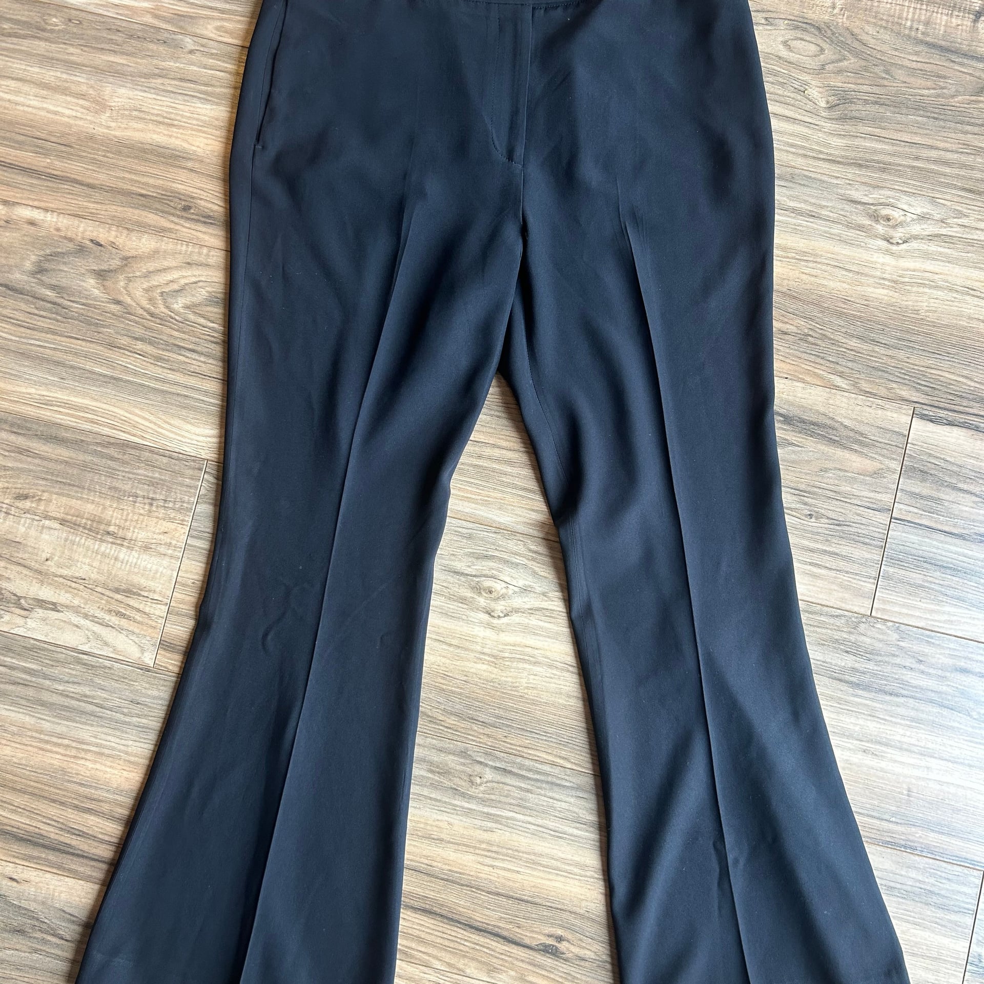 Alexander McQueen Black Flared Crepe Trousers 2