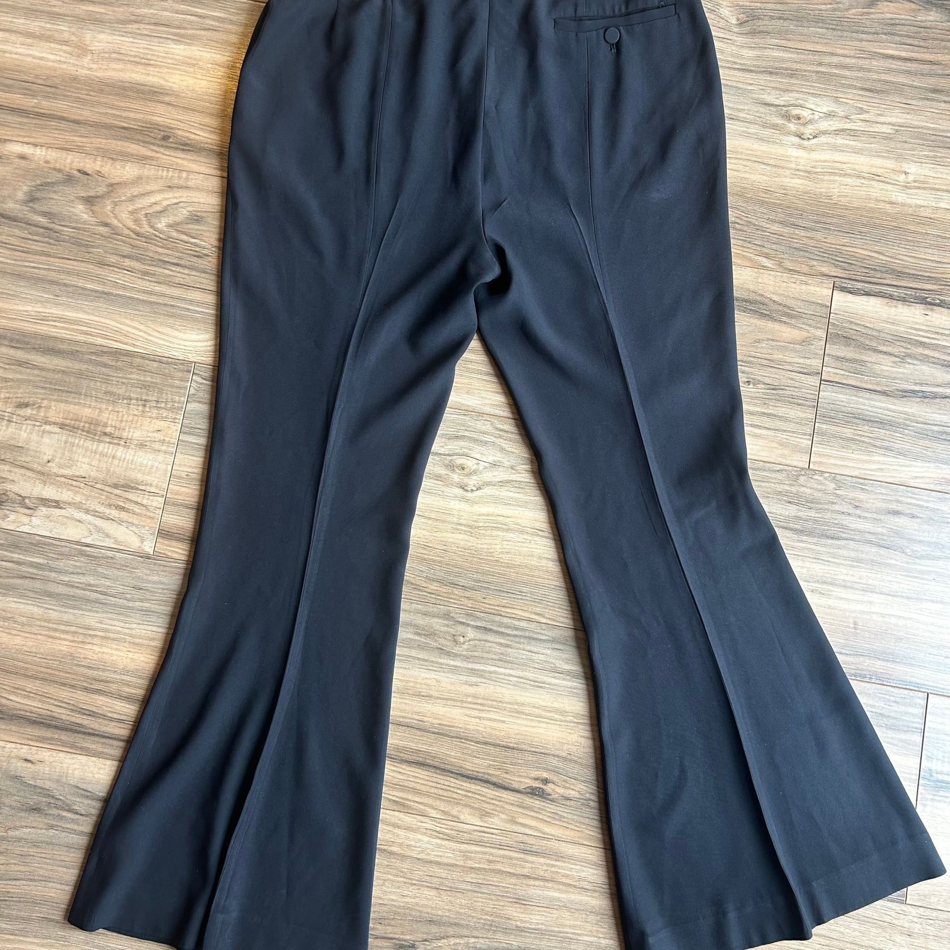 Alexander McQueen Black Flared Crepe Trousers 6
