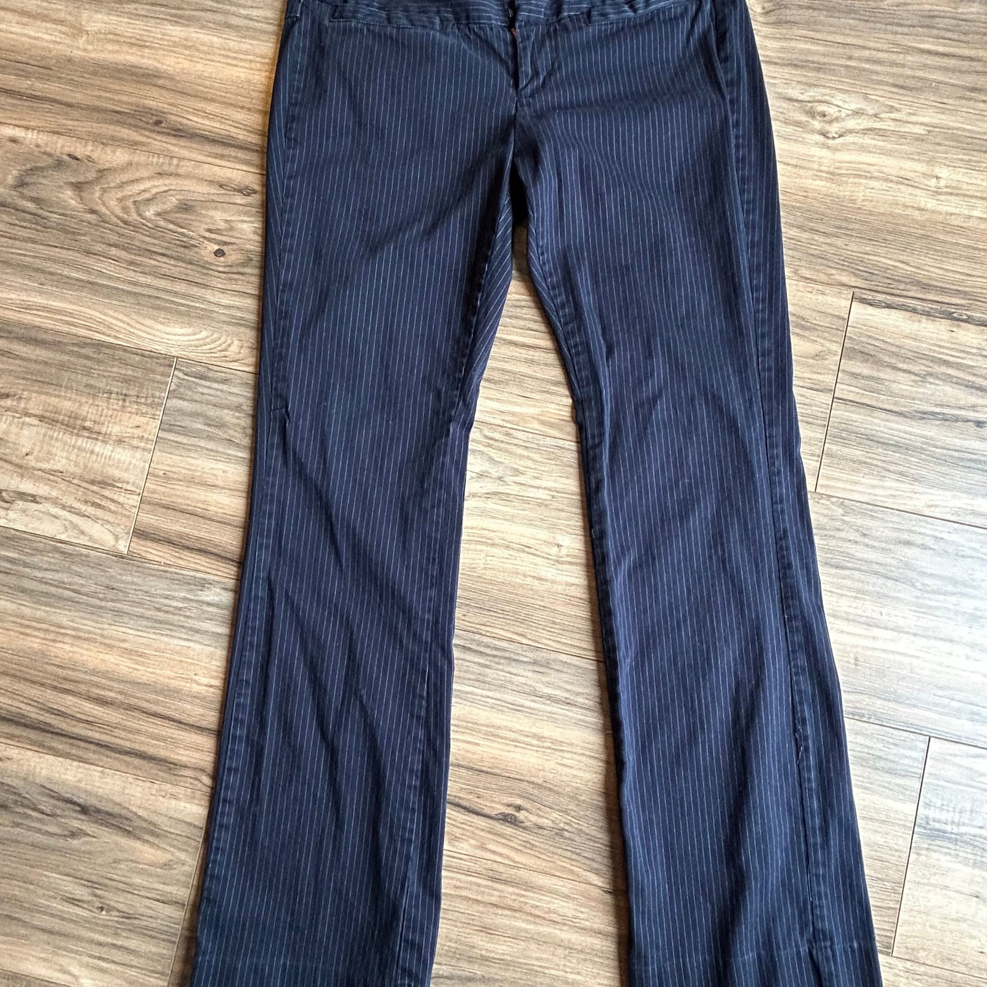 Converse One Star Navy Pinstripe Bootcut Stretch Pants Size 8 - Vintage 2009 1