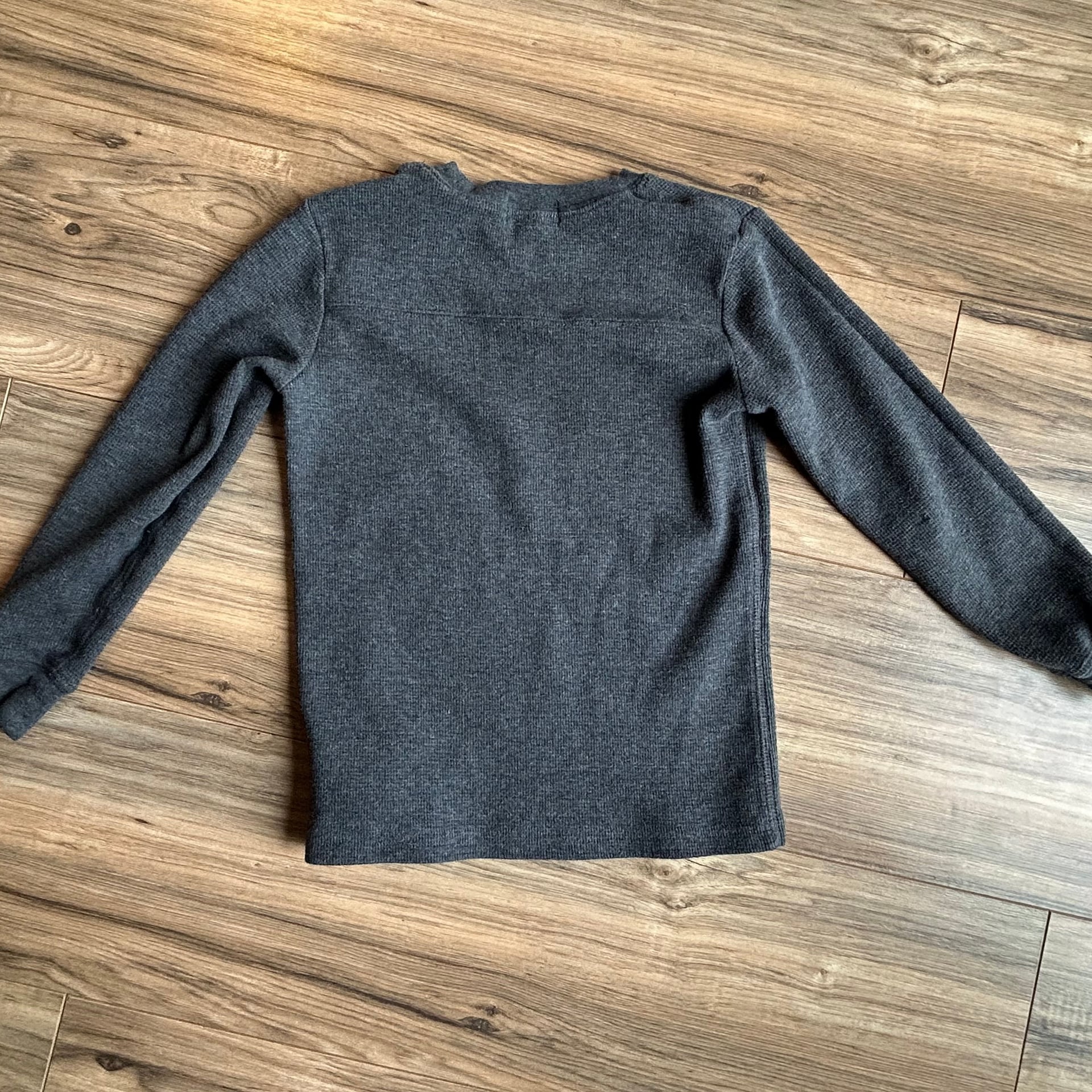 Polo Ralph Lauren Boys Size 6 Charcoal Gray Waffle Knit Thermal Long Sleeve Shirt 2