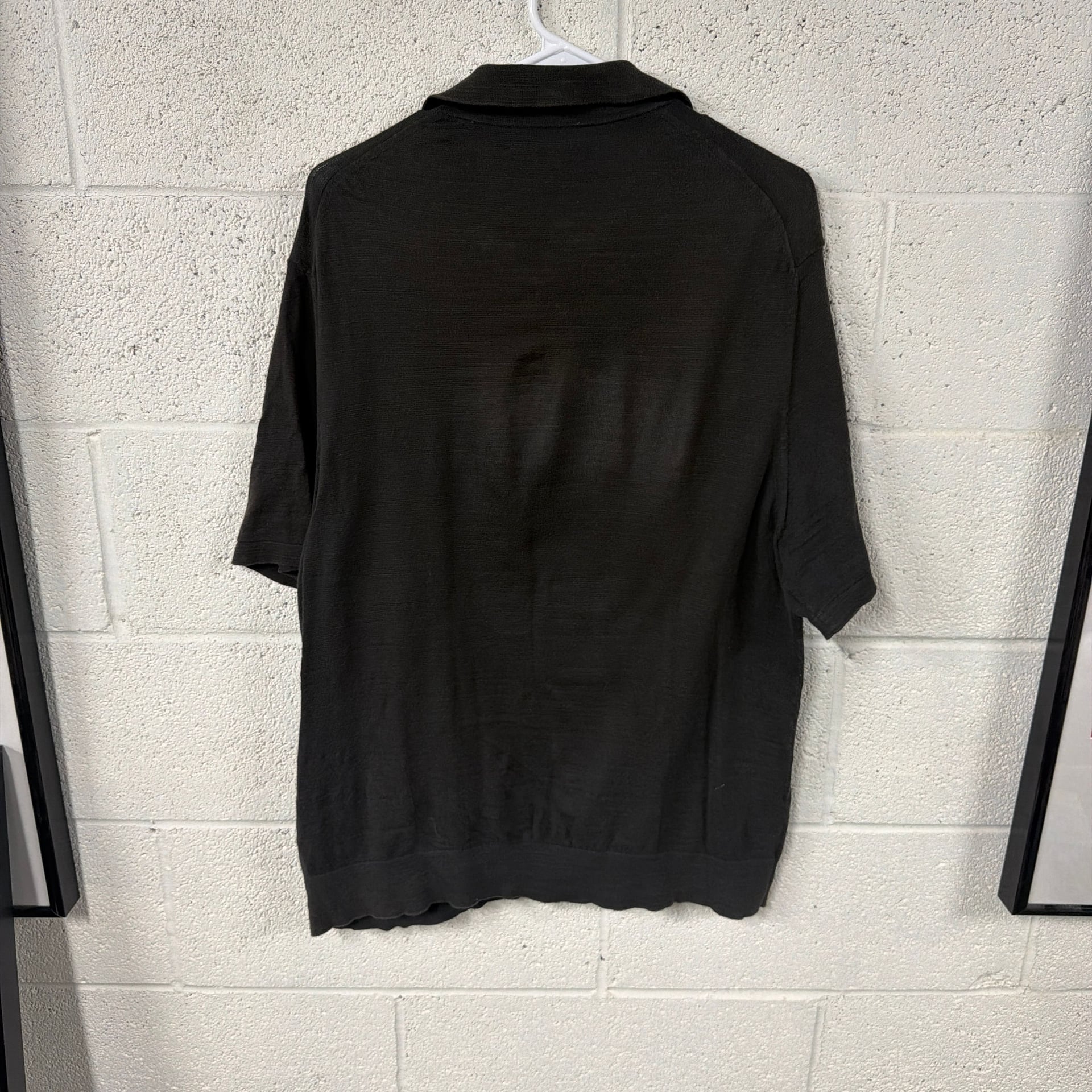 Buck Mason Cotton Knit Polo in Black 3