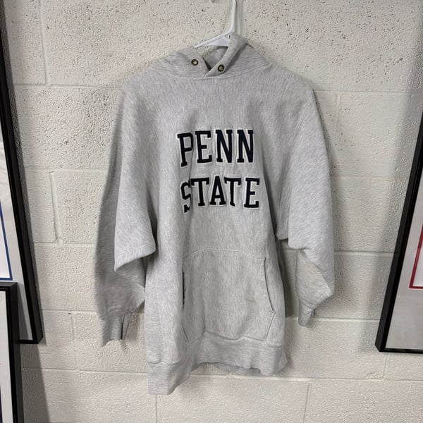Vintage 90s Champion Reverse Weave Penn State University Hoodie Heather Gray XXL