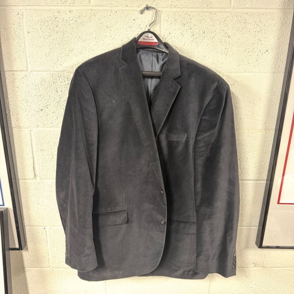 Calvin Klein Men's Black Velour 100% Cotton Sport Coat Blazer Size 46L