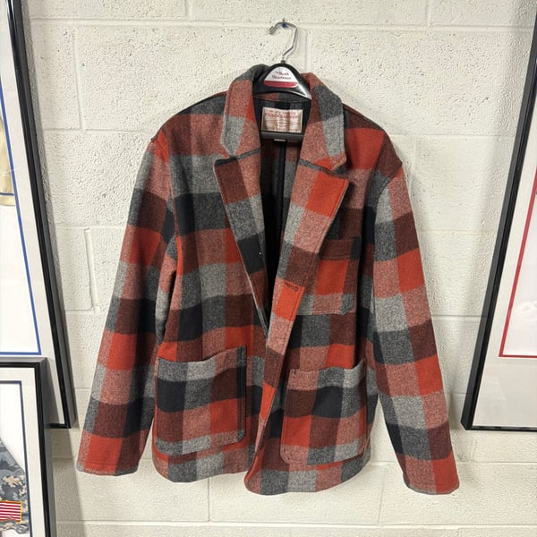 Filson Mackinaw Wool Blazer Black/Charcoal/Rust Buffalo Check XXL