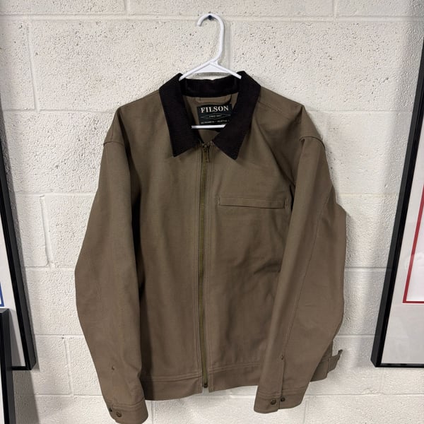 Filson Tacoma Work Jacket in Dark Mushroom Yukon Canvas