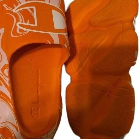 Champion orange squish slides size 5 5